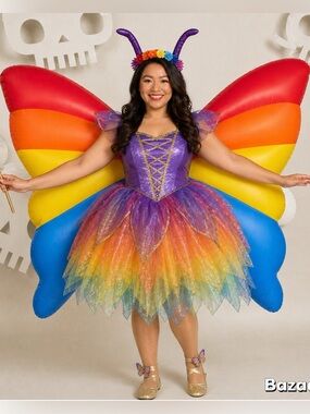 42” Inflatable Rainbow fairy Butterfly Wings cosplay costume accessories